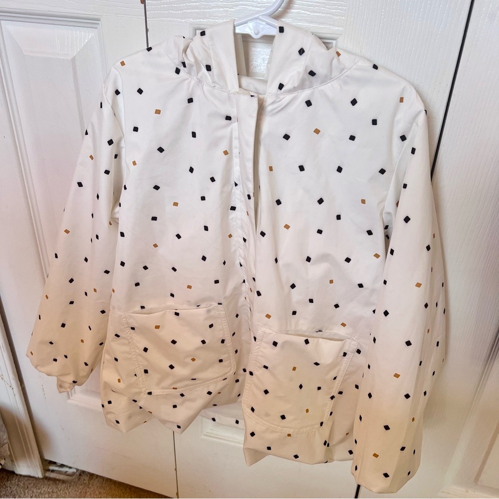 MILES THE LABEL | Miles Kids' Zip-Up Hooded Rain Jacket - Off White - 7Y